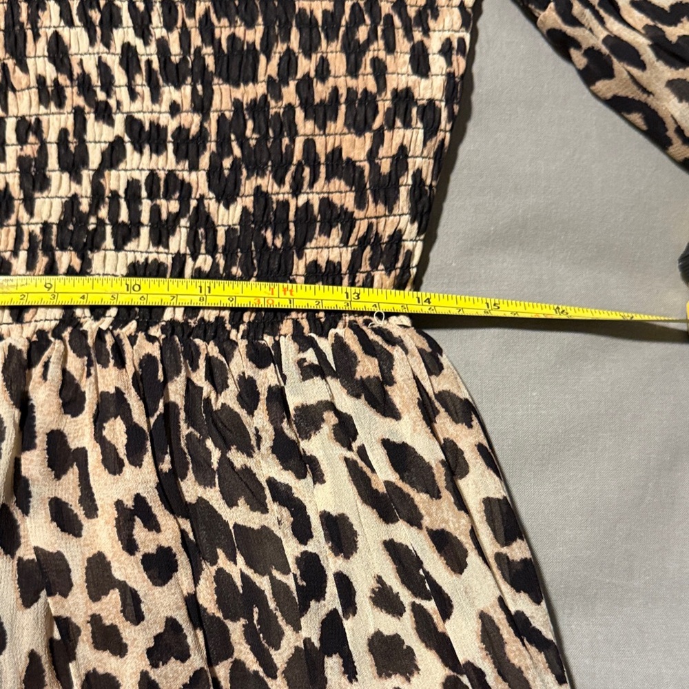 Ganni Leopard Print Long Sleeve Dress - Picture 3 of 6